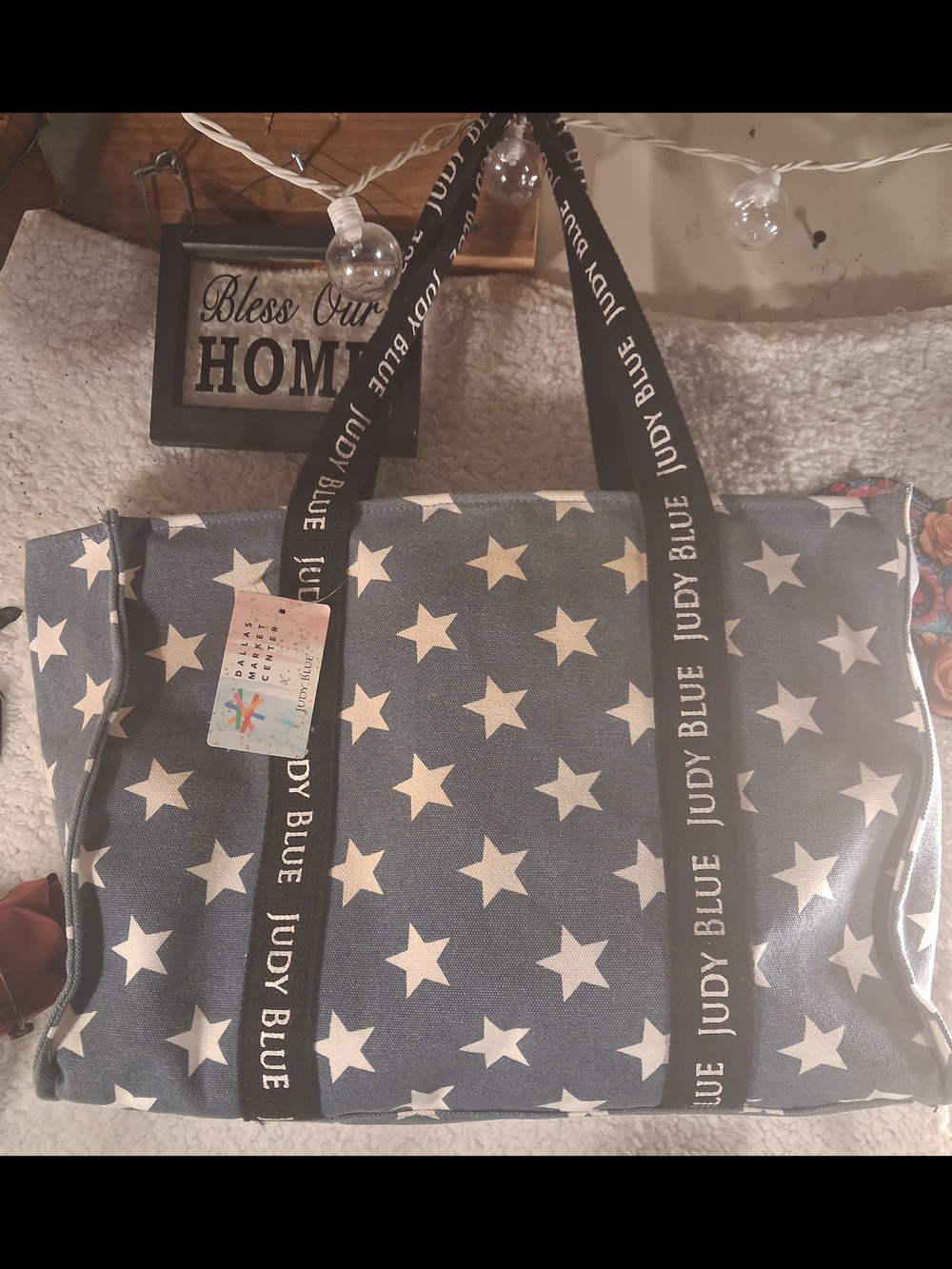 Judy Blue Navy Star Canvas Tote Bag And Hand Lotion Included Final Offer Firm
